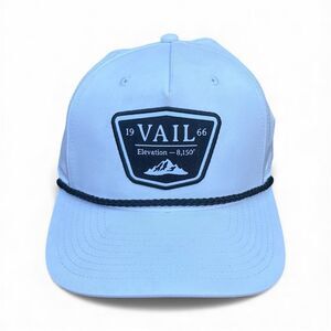 Charlie's T-shirts White Vail Logo Snap Back Adjustable Baseball Cap OS Ski Snow